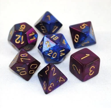 Dungeons & Dragons, FRP, Srbija, Prodaja Beograd, Kockice, Chessex Gemini Blue-Purple with Gold