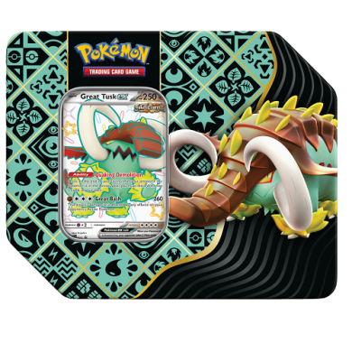 Pokemon Paldean Fates 5-Booster Tin Great Tusk EX Pokémon, Pokemon, Pokemoni Srbija, Beograd, Prodaja, Pikachu, Charizard, Pokemon TCG booster, Pokemon Paldean Fates 5-Booster Tin Great Tusk EX